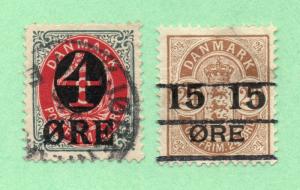 Denmark - Sc# 55 & 56 Used  /  Lot 0219046