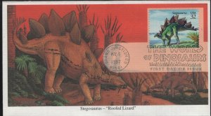 US    3136f   FDC, DINOSAURS,      ROOFED LIZARD  , MYSTIC,   CACHET,