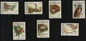 Uzbekistan Wild Animal Bird Snake Reptile Serie Set of 7 Stamps Mint NH 