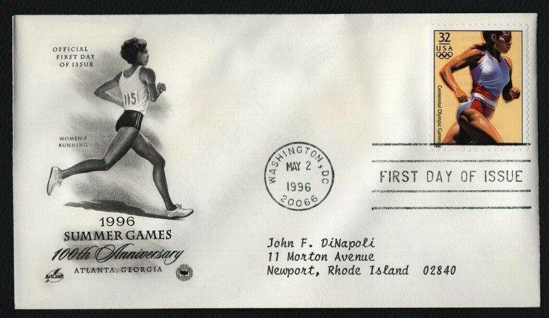 #3068c 32c Women's Running, Art Craft-PCS FDC **ANY 5=FREE SHIPPING**