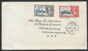 ST VINCENT 1935 cover to USA, Jubilee franking.............................53146 