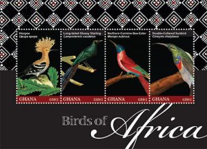 Ghana 2012 - Birds of Africa - Sheet of 4 Stamps - Scott #2702 - MNH