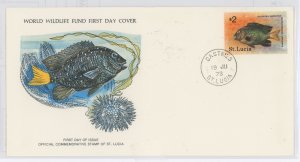 St. Lucia 446 1978 WWF, Damselfish, FDC U/A WWF FDC