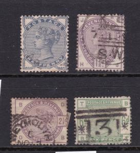 Great Britain x 4 QV from 1980-83 used & a QV 2/6