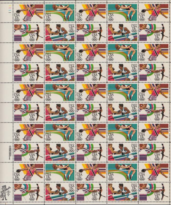 US #2048-51  Summer Olympics  Full sheet of 50-MNH