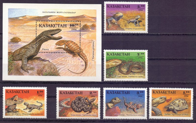 Kazakhstan. 1994. 51-56, bl2. Fauna. MNH.