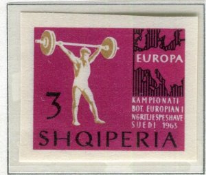 ALBANIA; 1963 European Games Pictorial IMPERF issue Mint MNH Unmounted 3L.