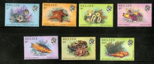 BELIZE 699-705 (PARTIAL SET) MNH SCV $5.70 BIN $2.75 MARINE LIFE