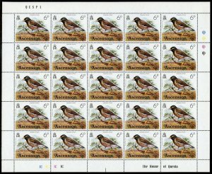 ASCENSION  BIRDS 1976 COMPLETE SHEET SET SCOTT#196/211 MINT NH PARTIALLY SHOWN