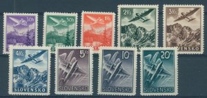 SLOVAKIA, AIRPOST, 2 SETS, NEVER HINGED