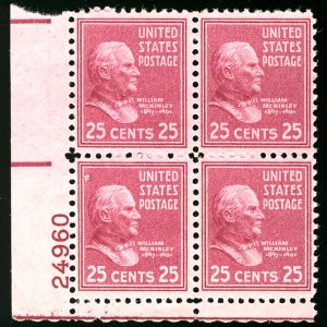 US US #829 PLATE BLOCK, SUPERB mint never hinged, a select mint plate block, ...