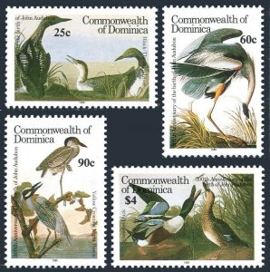 Dominica 965-968,969, MNH. Mi 979-983. Audubon's birds: Giver, Heron,Duck,Goose.