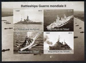 Chad 2015  Battleships of World War 2 imperf sheetlet con...