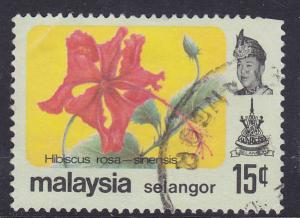 Malaysia -Selangor -1979 Flowers - Hibiscus 15c -used