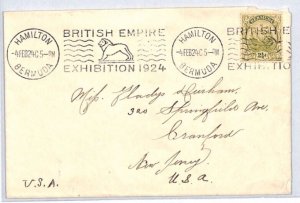 BERMUDA Cover Hamilton 1924 *WEMBLEY EXHIBITION* Slogan/Continuous Machine YJ126