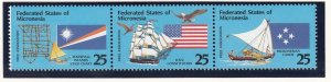 MICRONESIA Sc 126a NH ISSUE OF 1990 - SHIPS - (JO23)