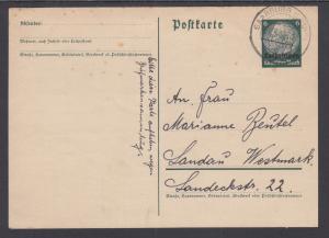 Germany, Occupation of Lorraine, H&G I31 uised 1940 6pf Postal Card to Landau