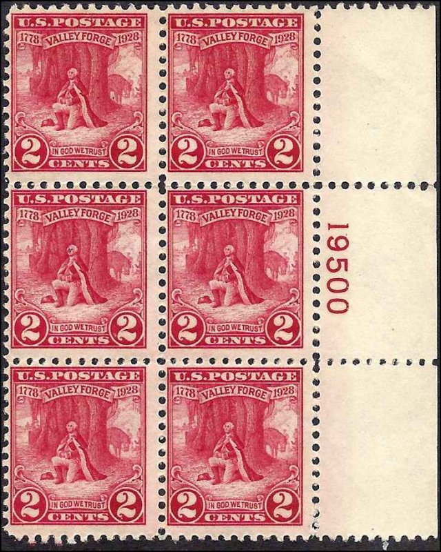 645 Mint,OG,NH... Plate Block of 6... SCV $37.50