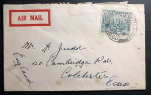 1920s Baghdad Iraq Early Airmail cover to Colchester England
