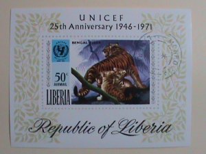 ​LIBERIA STAMP:-1971- 25TH ANNIVERSARY OF UNITED NATION: CTO-NH- S/S SHEET