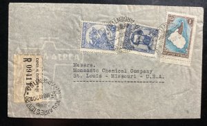 1940 Buenos Aires Argentina Airmail Registered Cover To St Louis MO USA