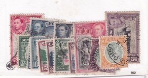 CEYLON # 278-289a VF-USED KGV1 ISSUES CAT VALUE $98