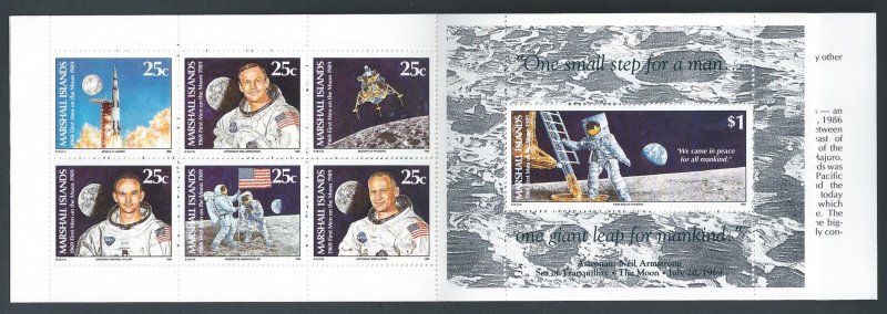 Marshall Islands #232-8 NH 1st Moon Landing 20th Anniv. - Complete Booklet of 7