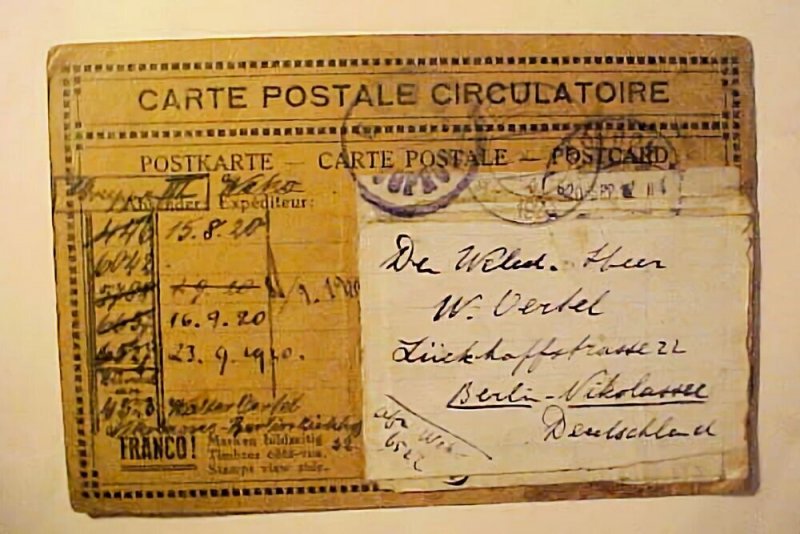 GERMANY  & 5 DIFF. OTHER COUNTRIES on 1920 POSTCARD