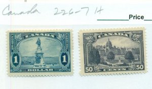 CANADA #226-7, Mint Hinged, Scott $80.00
