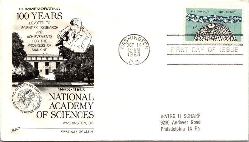 FDC 1963 SC #1237 Fleetwood Cachet - Washington DC - Single - F77706