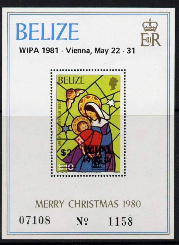 Belize 537 MNH Stained Glass, Christmas, WIPA o/p