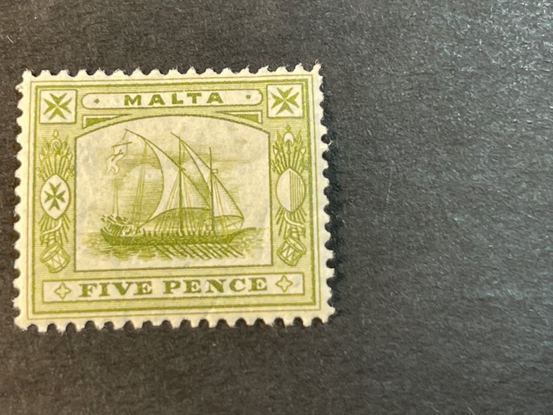 MALTA # 45-MINT/HINGED----OLIVE GREEN----1910