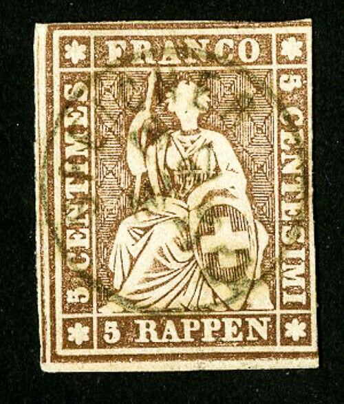 Switzerland Stamps # 25 Superb 4 Margins Copy