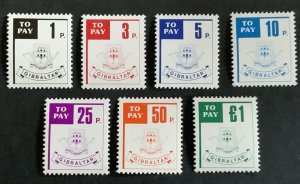 GIBRALTAR POSTAGE DUES 1984 SET SGD13-D19 UNMOUNTED MINT