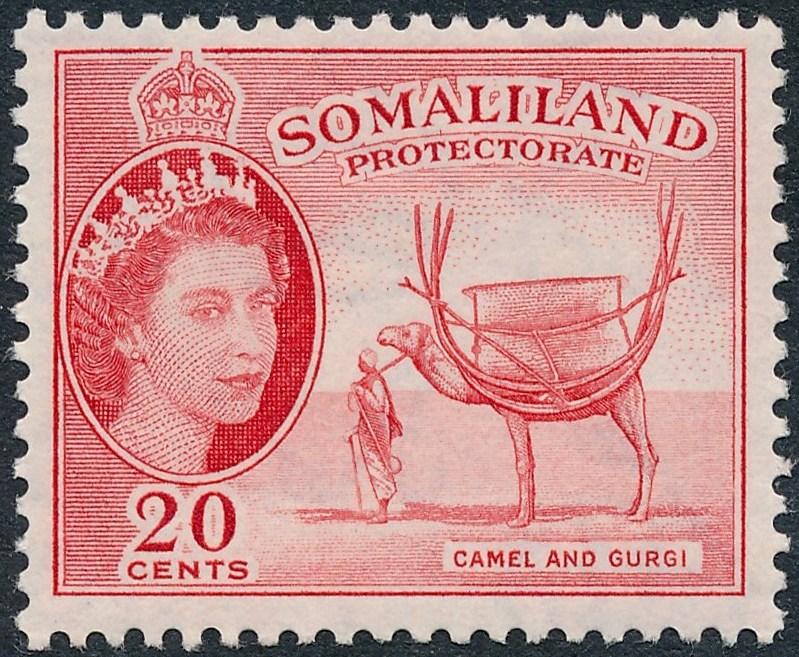 Somaliland Protectorate 1953 20c Scarlet SG140 MH