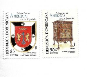 DOMINICAN REP. 1993 PRIMACIAS FIRST UNIVERSITY FIRST CITY COAT OF ARMS HISTORY