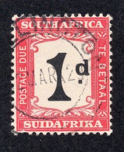 South Africa 1934 1p rose carmine & black Postage Due, Scott J23 used