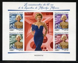 NIGER 2022 60th MEMORIAL ANNIVERSARY OF MARILYN MONROE & JFK IMPRF  SHT MINT NH