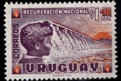 Uruguay Scott B7 MNH** Dam semi-postal stamp