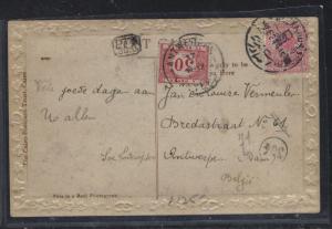 BELGIUM  (P1202B) 1924  POSTAGE DUE  30C C  ON INCOMING PPC   FROM EGYPT 