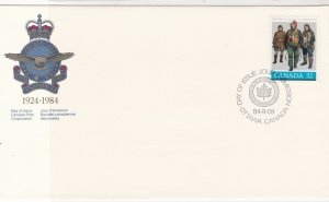 Canada 1984 Royal AIr Force Crested FDC Maple Leaf Cancel Stamps Cover ref21990