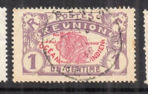 Reunion 1907 MAP TYPE Early Issue Fine Used 1c. NW-230841