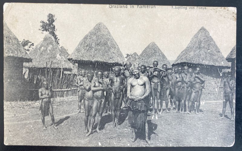 1908 Bunaderi German Cameroon RPPC Real picture Postcard Cover Natives