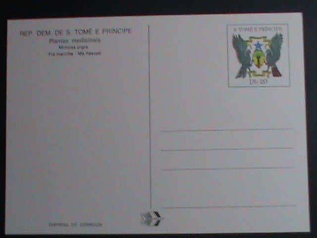 ​ST.TOMAS PC-1983 MEDICINAL PLANTS PREPAID HIGH VALUE POSTCARD-MNH-VF