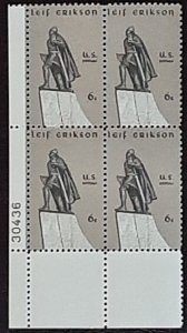 US Scott # 1359; 6c Lief Erikson from 1968; plate block of 4; MNH, og; VF;