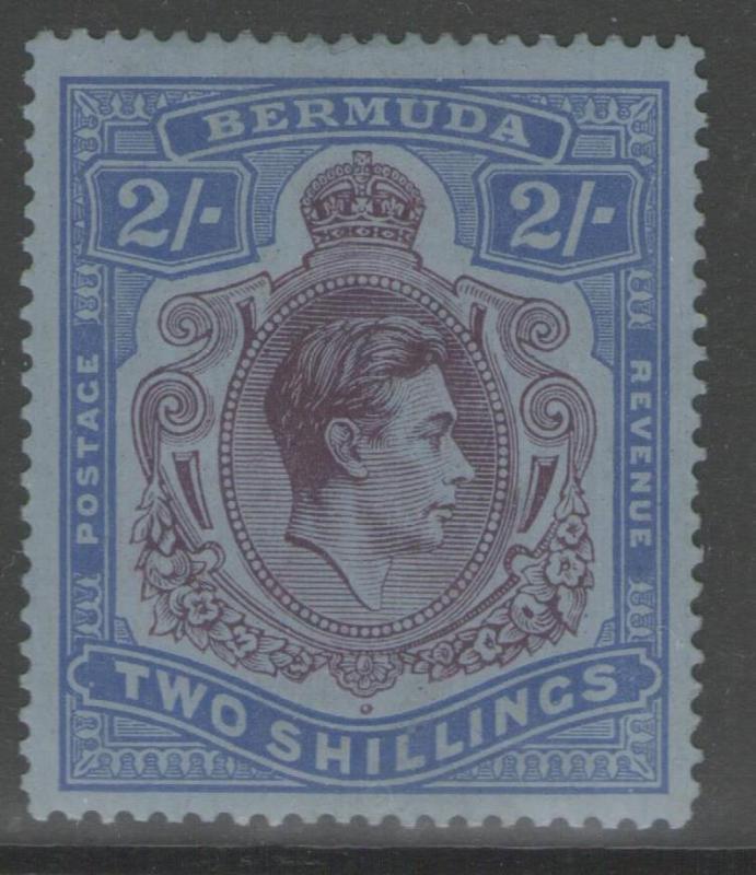 BERMUDA SG116b 1941 2/= DEEP PURPLE & ULTRAMARINE/GREY-BLUE p14¼ MTD MINT 