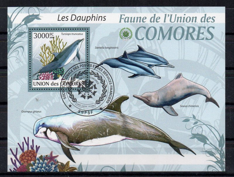 COMOROS - MARINE LIFE - DOLPHINS - 2009 - M/S -