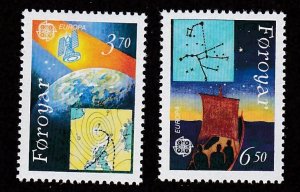 Faroe Islands # 220-221, Europa - Weather Satellite, Mint NH, 1/2 Cat.