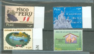 Peru #1259/1273/1274/1289 Mint (NH) Single (Complete Set)