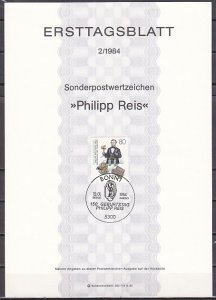 Germany, Scott cat. 1410. Physicist & Inventor stamps on Postal Bulletin. ^